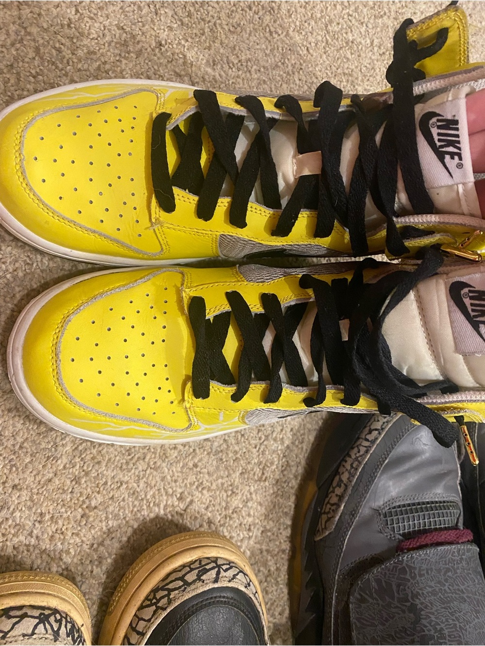 Nike(?) Dunk Pikachu Yellow and Black High-Top Sneakers